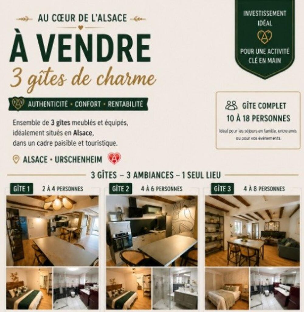 URSCHENHEIM  ENSEMBLE IMMOBILIER DE 204 m² AVEC 3 GÎTES