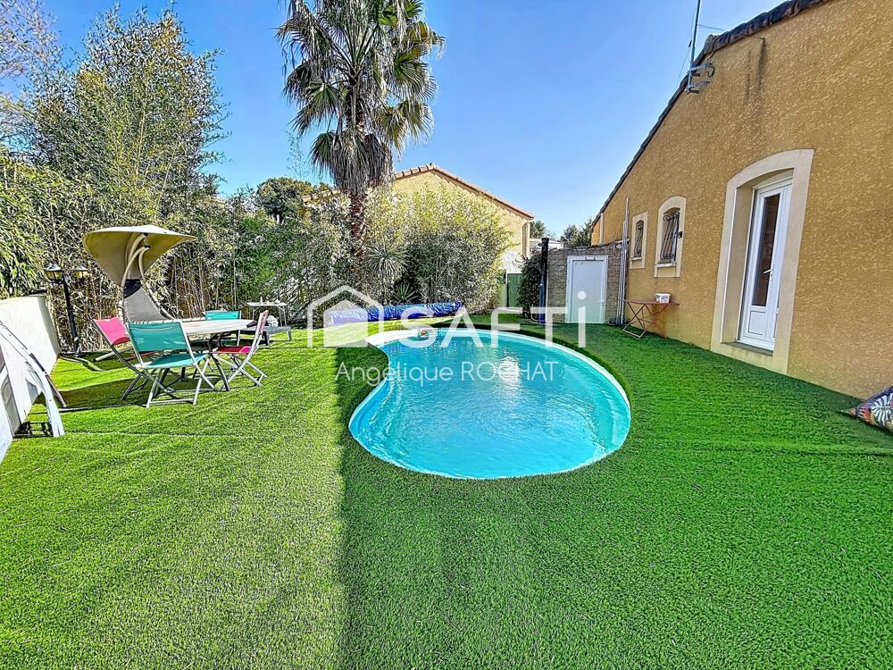 Vente Maison Magnifique Villa plain pied 4 faces 5 pièces avec piscine sans vis à vis – Magalas (34480) Magalas