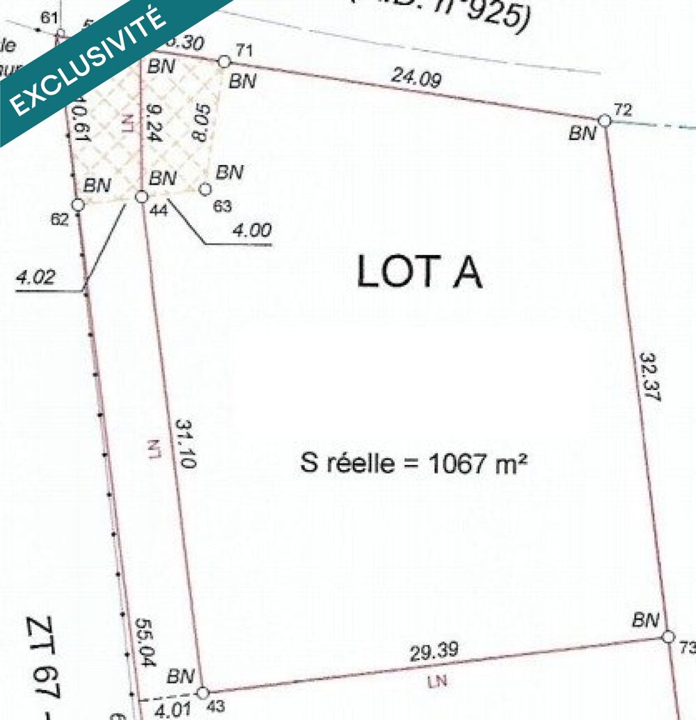 Vente Terrain ? Terrain à bâtir viabilisé - 1 067 m² - Verdes (Beauce la Romaine) Verdes