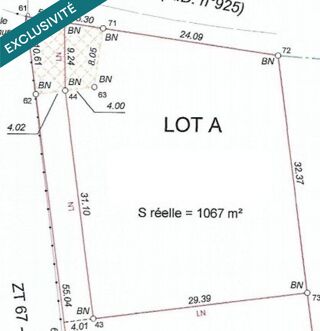  Terrain à vendre 1067 m²