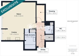  Appartement  vendre 1 pice 50 m