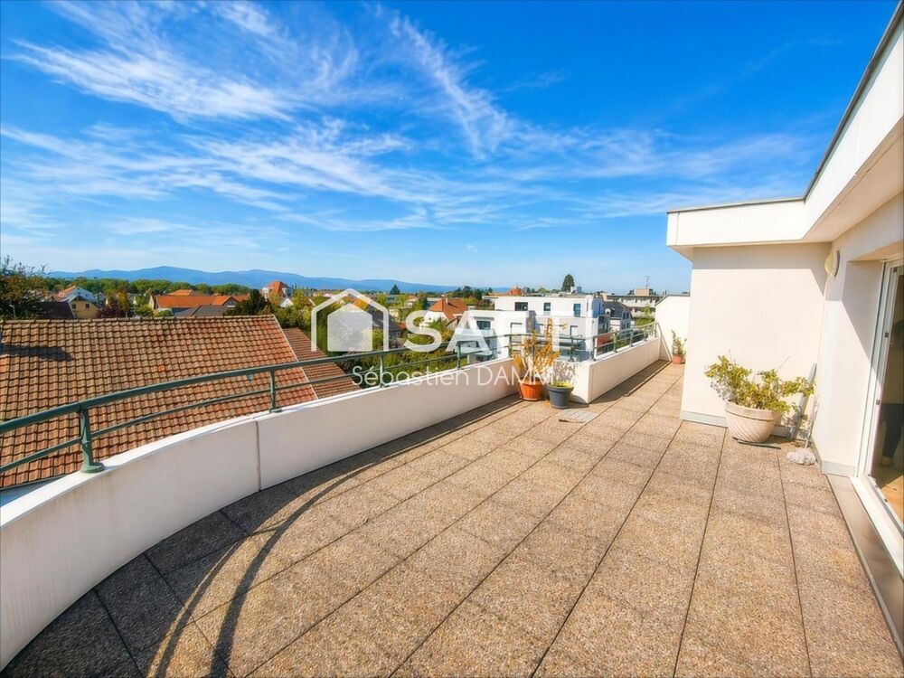 Vente Appartement Rare à Illzach centre : attique lumineux avec immense terrasse panoramique Illzach