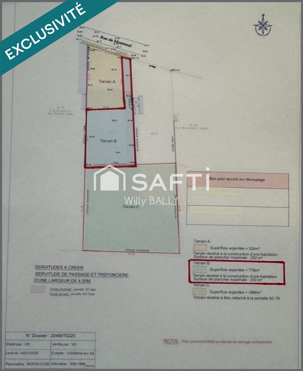 Vente Terrain Terrain à bâtir de 564 m2 proche des commodités. Montreuil sur mer