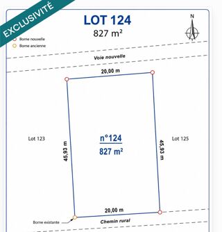  Terrain à vendre 827 m²