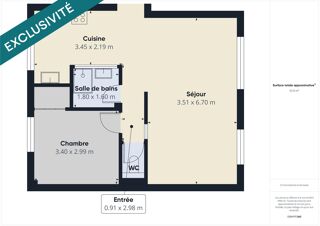  Appartement � vendre 3 pi�ces 53 m�