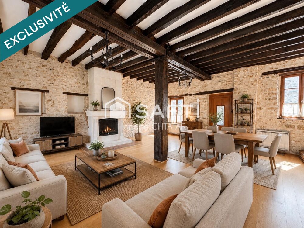 Maison en pierre pleine de charme, beaux volumes et cadre de vie paisible