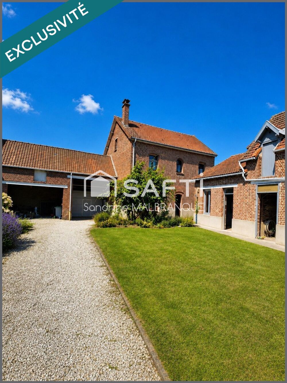 Maison individuelle de type fermette de 155 m2 ,4 chambres, jardin, hangar et dépendances