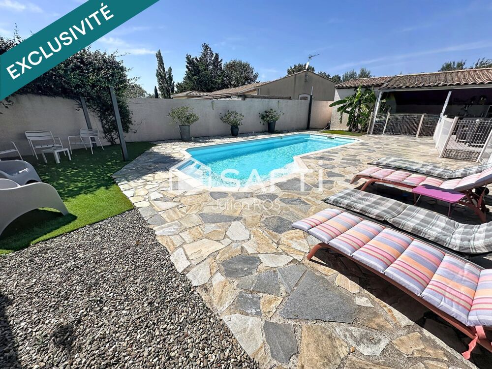 Vente Maison ? MONTADY – Maison familiale T5 avec piscine, cuisine d'été & boulodrome Montady