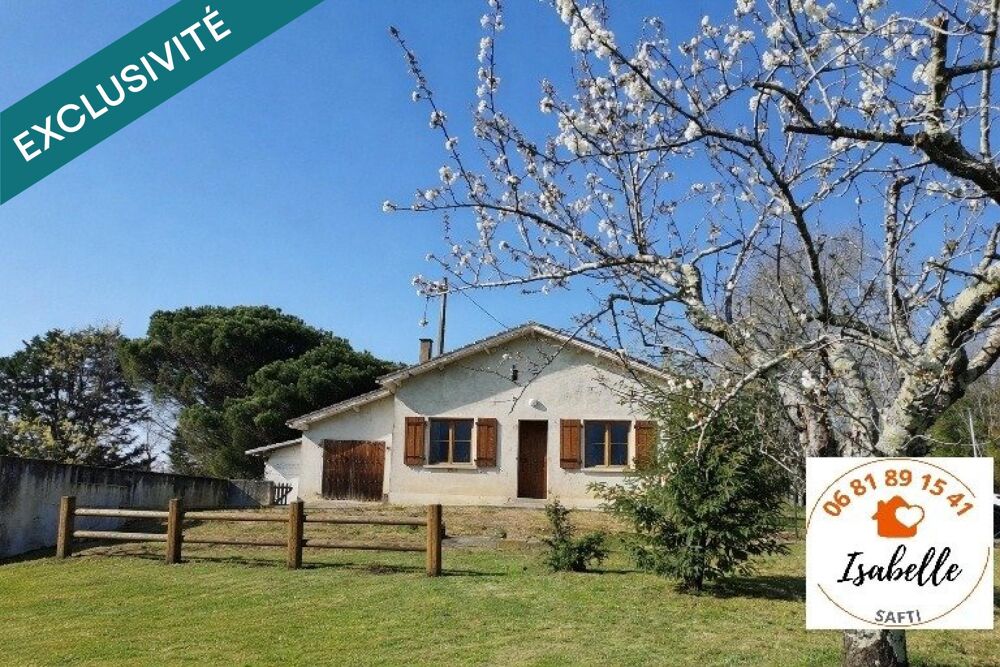 Maison de 75 m² de plain-pied individuelle, 2 chambres, vue sur les Pyrénées, avec très beau terrain 5146 m².