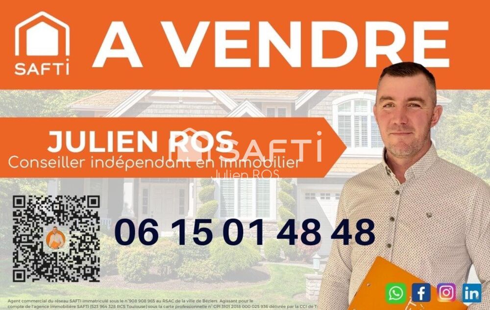 Vente Maison CORNEILHAN CENTRE – Maison de village 96 m² avec terrasse tropézienne Corneilhan