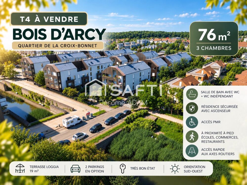 Vente Appartement Superbe T4 76 m2 exposé sud ouest | Loggia 19 m2 Bois-d'arcy