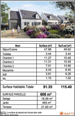  Maison  vendre 4 pices 91 m