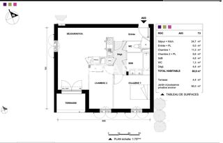  Appartement à vendre 3 pièces 62 m²