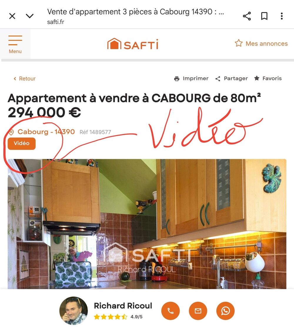 Vente Appartement Appt 63m² 85m² au sol - 2 ch Plage 10' - Terrasse - Parkg Cabourg