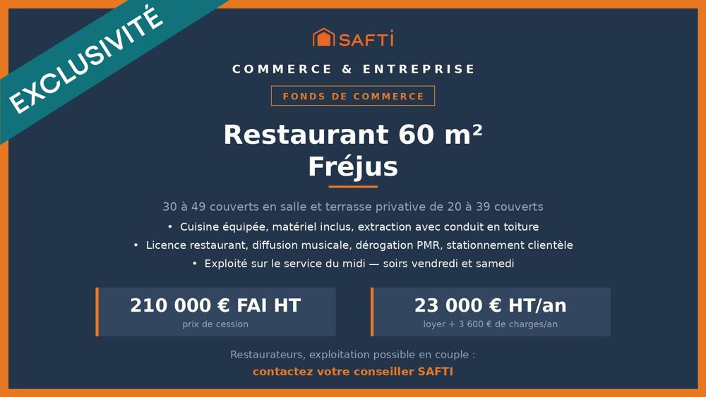   Restaurant 60 m² + terrasse - Fréjus 
