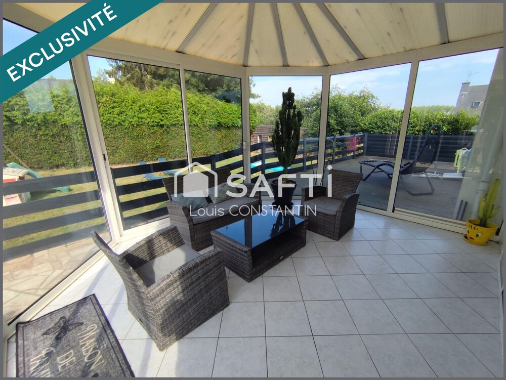 sous-sol, terrain, 3 chambres, cuisine ouverte, véranda, calme,