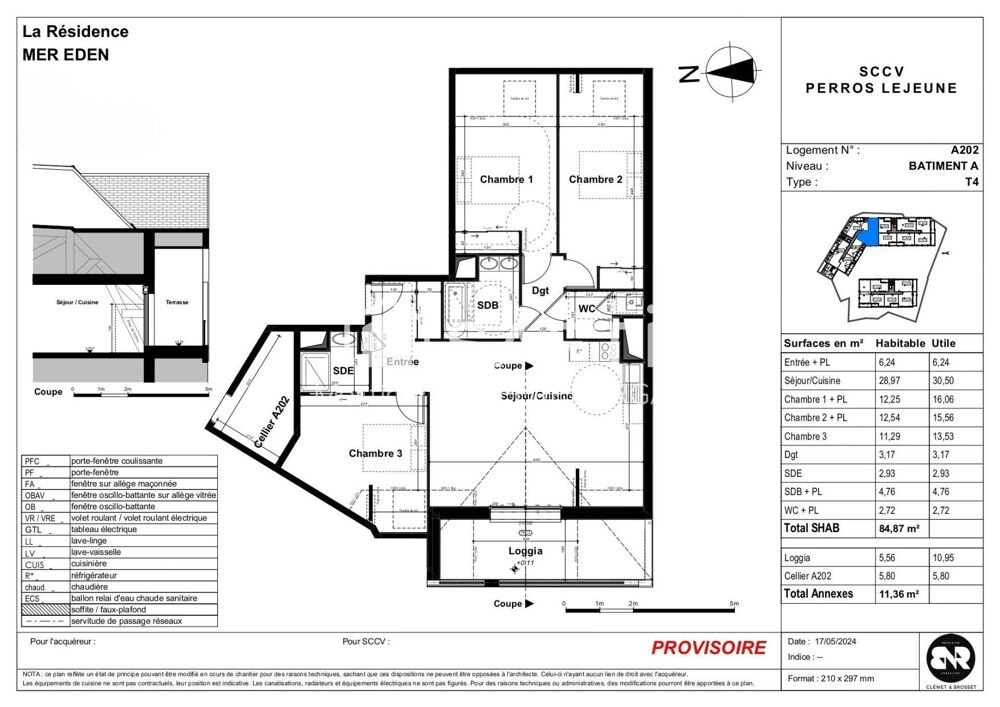 Beaux volumes, bien exposé. Appartement T4 en VEFA
