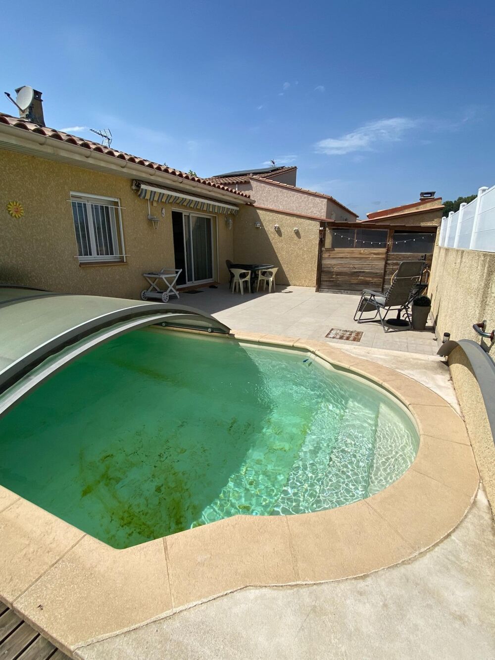 villa 3 faces plein pied 94 m2 garage, piscine