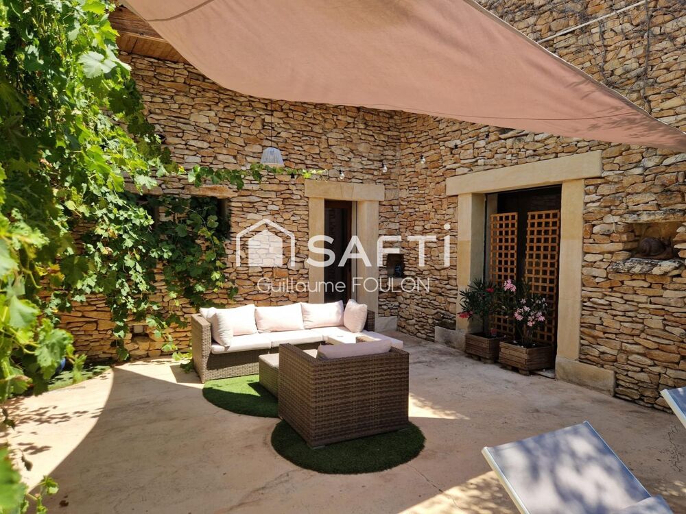 Rare à Gordes : maison de plain?pied en pierre avec piscine