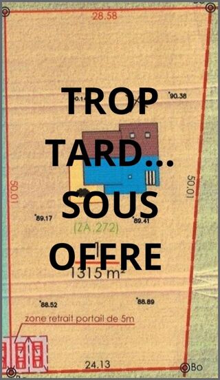  Terrain � vendre 1315 m�
