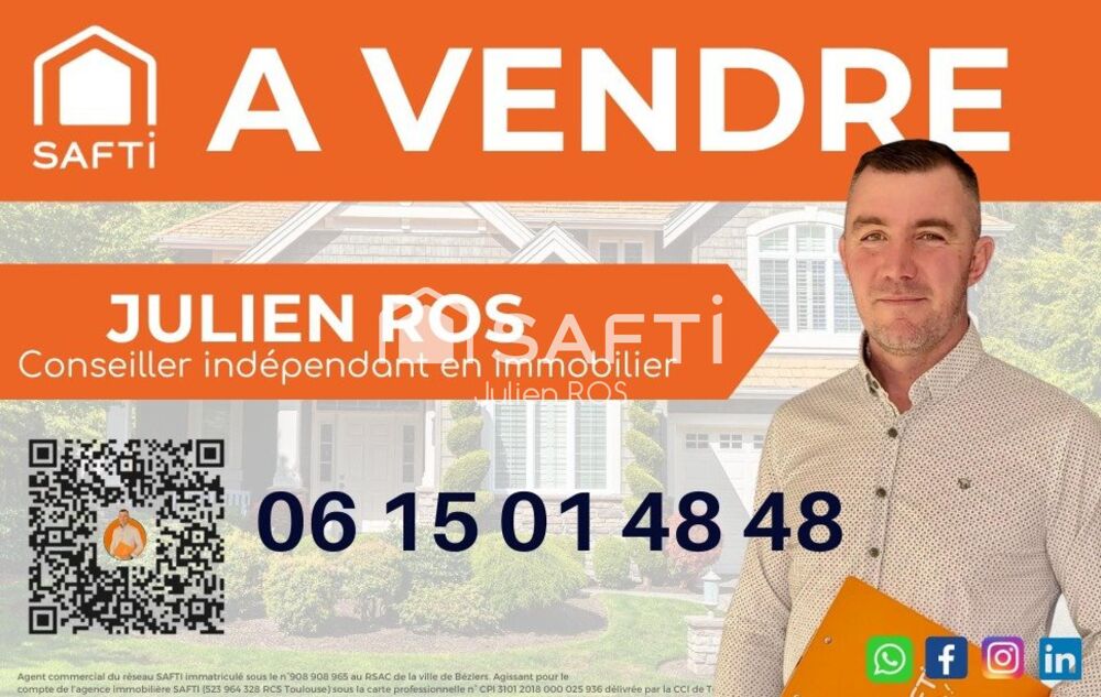 Vente Maison SAUVIAN – Jolie maison rénovée avec 2 chambres Sauvian