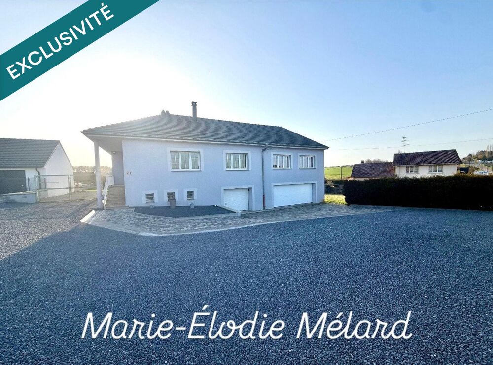 Maison plain-pied surélevé sur 12 ares -vue champs- grands garages de 93m²