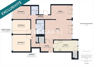  Appartement � vendre 5 pi�ces 97 m� Garches