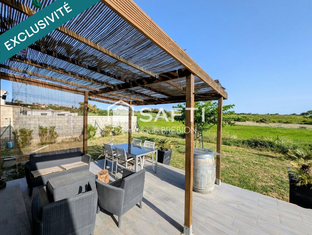 Vue vignes, villa plain-pied 137 m², 4 ch et bureau