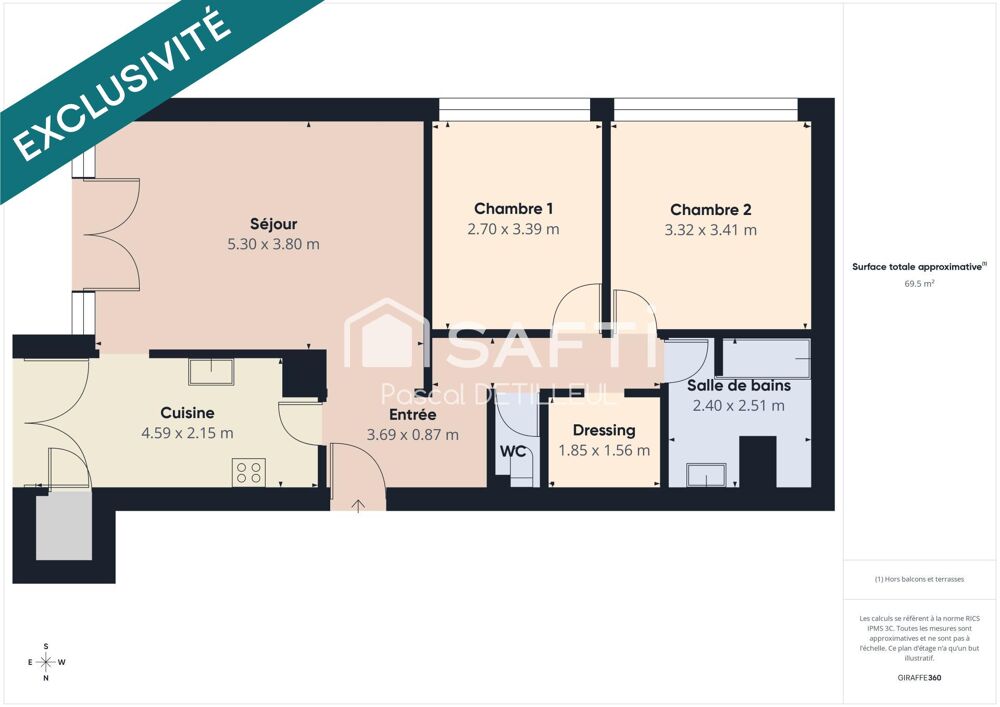 Vente Appartement GARCHES - Buzenval 3 pièces 69 m² – Balcon – Parking Garches