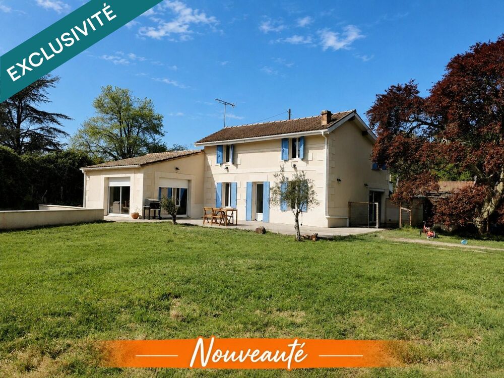 Belle girondine en pierre rénovée sur terrain de 1800m²