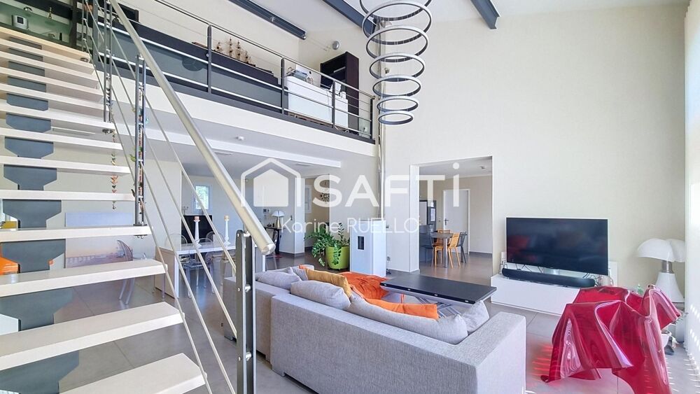 Villa contemporaine 4 faces plain-pied mezzanine
