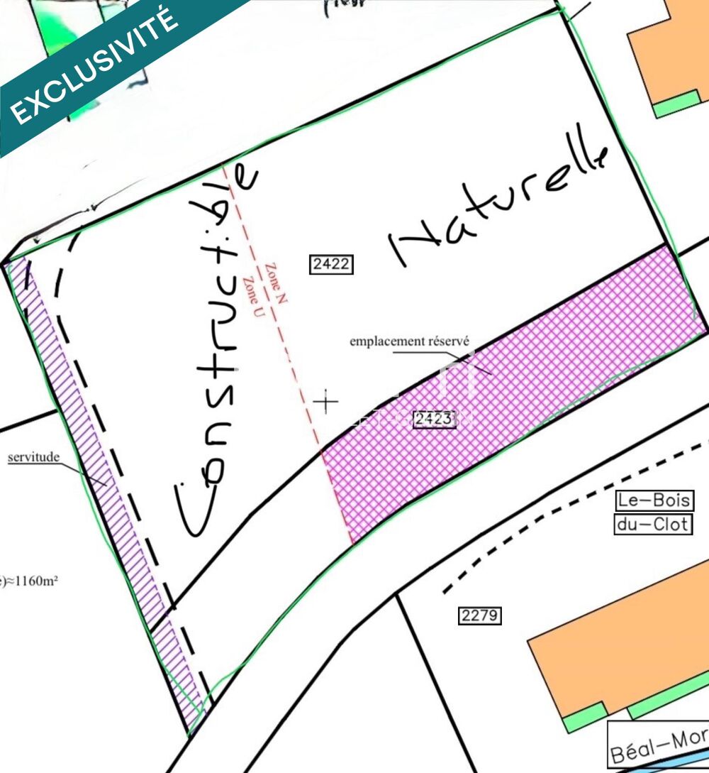 Vente Terrain Terrain constructible à viabiliser les Vigneaux Les vigneaux