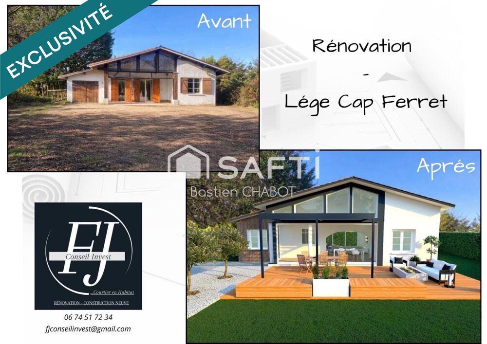 Vente Maison Maison 4 pièces, 86,75 m2 à rénover Lege-cap-ferret