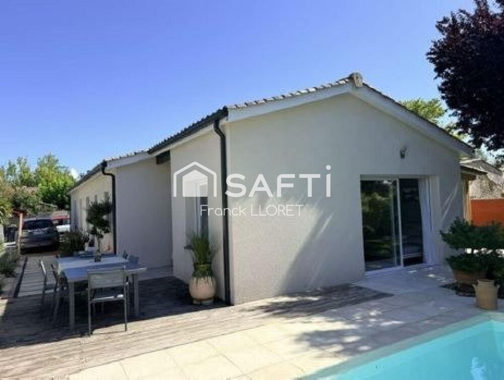 Maison contemporaine 5 chs, piscine, garage