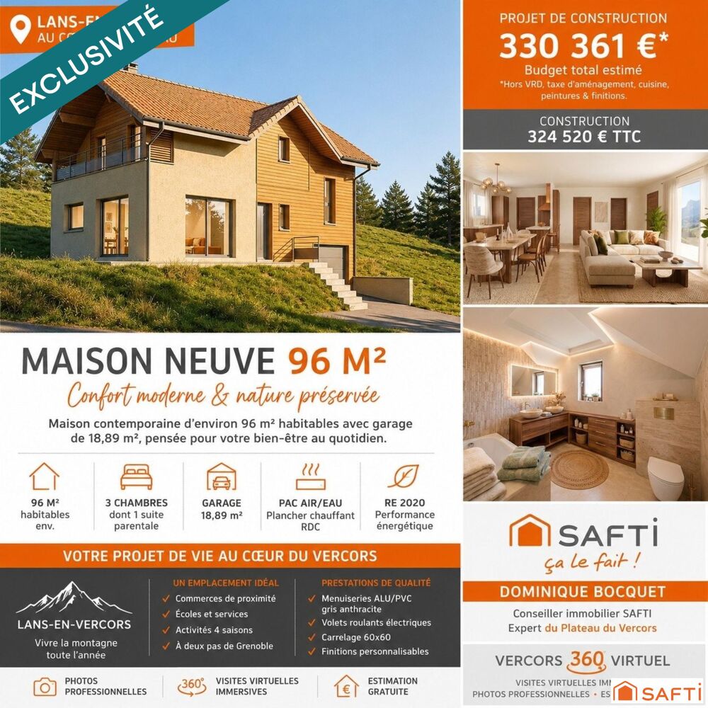 Vente Terrain Situé dans le charmant hameau du Furon, sur la commune de Lans-en-Vercors (38250), ce terrain constructible en zone UH offre un Lans-en-vercors