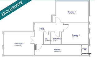  Appartement  vendre 3 pices 60 m