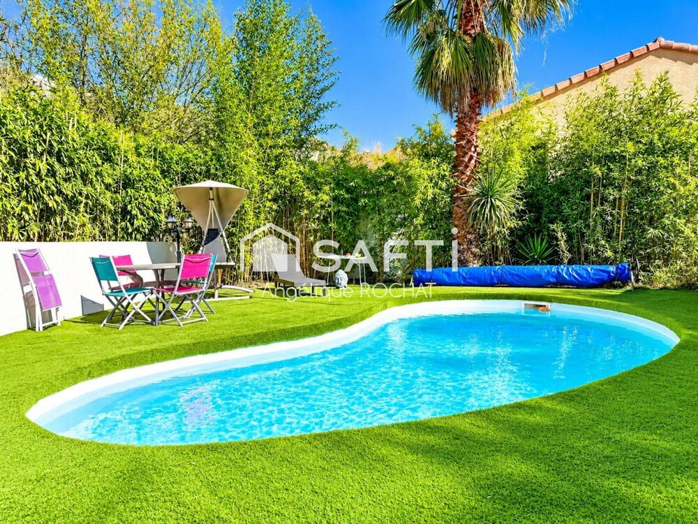 Vente Maison Magnifique Villa plain pied 4 faces 5 pièces avec piscine sans vis à vis – Magalas (34480) Magalas