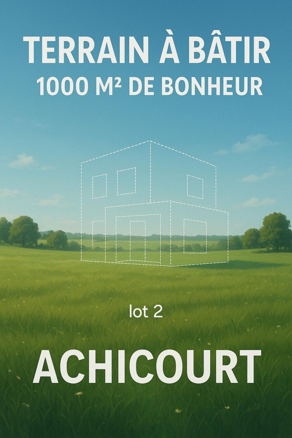 Vente Terrain Terrain 1000m² – Vue Arras – Vieil Achicourt Achicourt