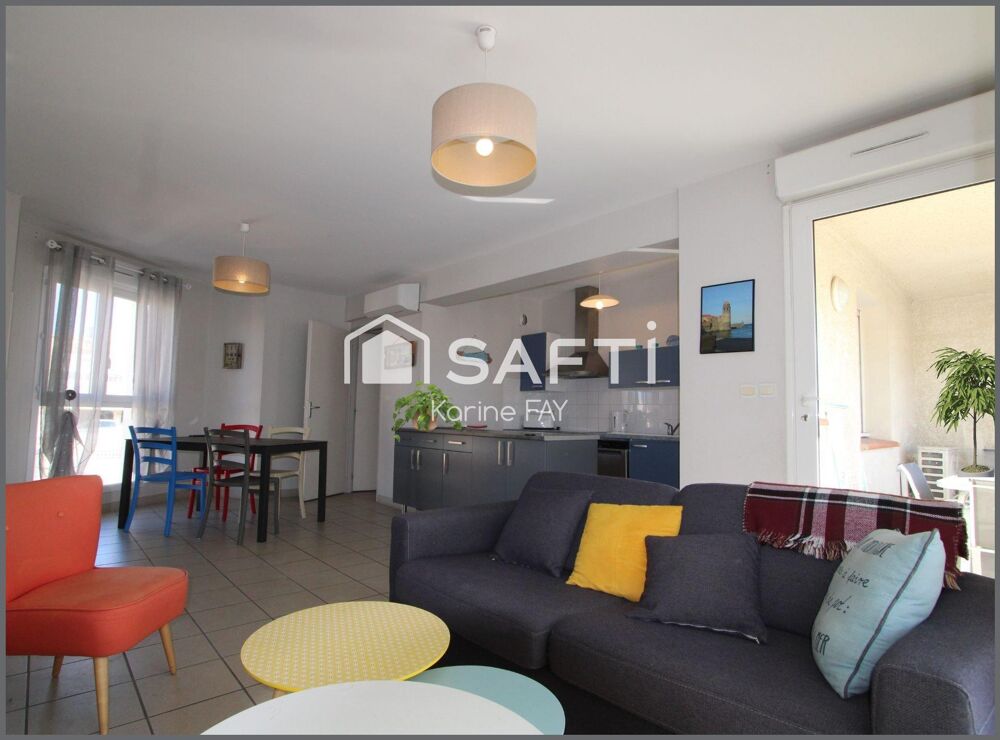 Appartement traversant  Dernier étage  Vue Albères  150 m de la mer