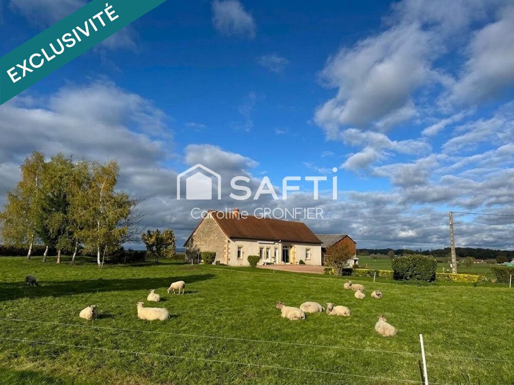 Vente Maison Longère en pierre de plain pied 5 pièces - Sans voisins avec vue dégagée Saint-aubin-en-charollais