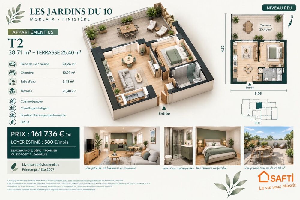 Appartement neuf de 39 m2 avec terrasse de 25 m2