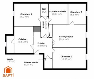  Appartement à vendre 4 pièces 67 m²