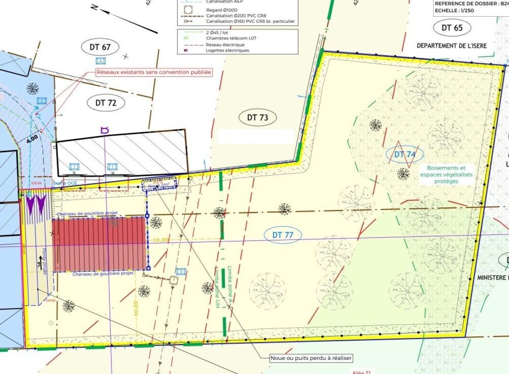 Vente Terrain Terrain à batir de 1656m2 dont 560m2 constructible L' isle-d'abeau