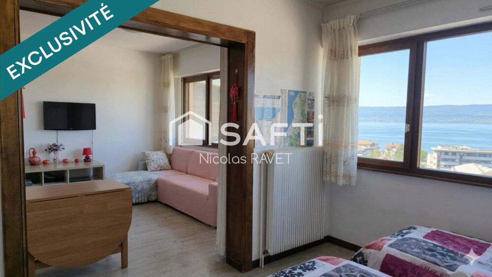 Studio traversant avec vue panoramique Lac Léman