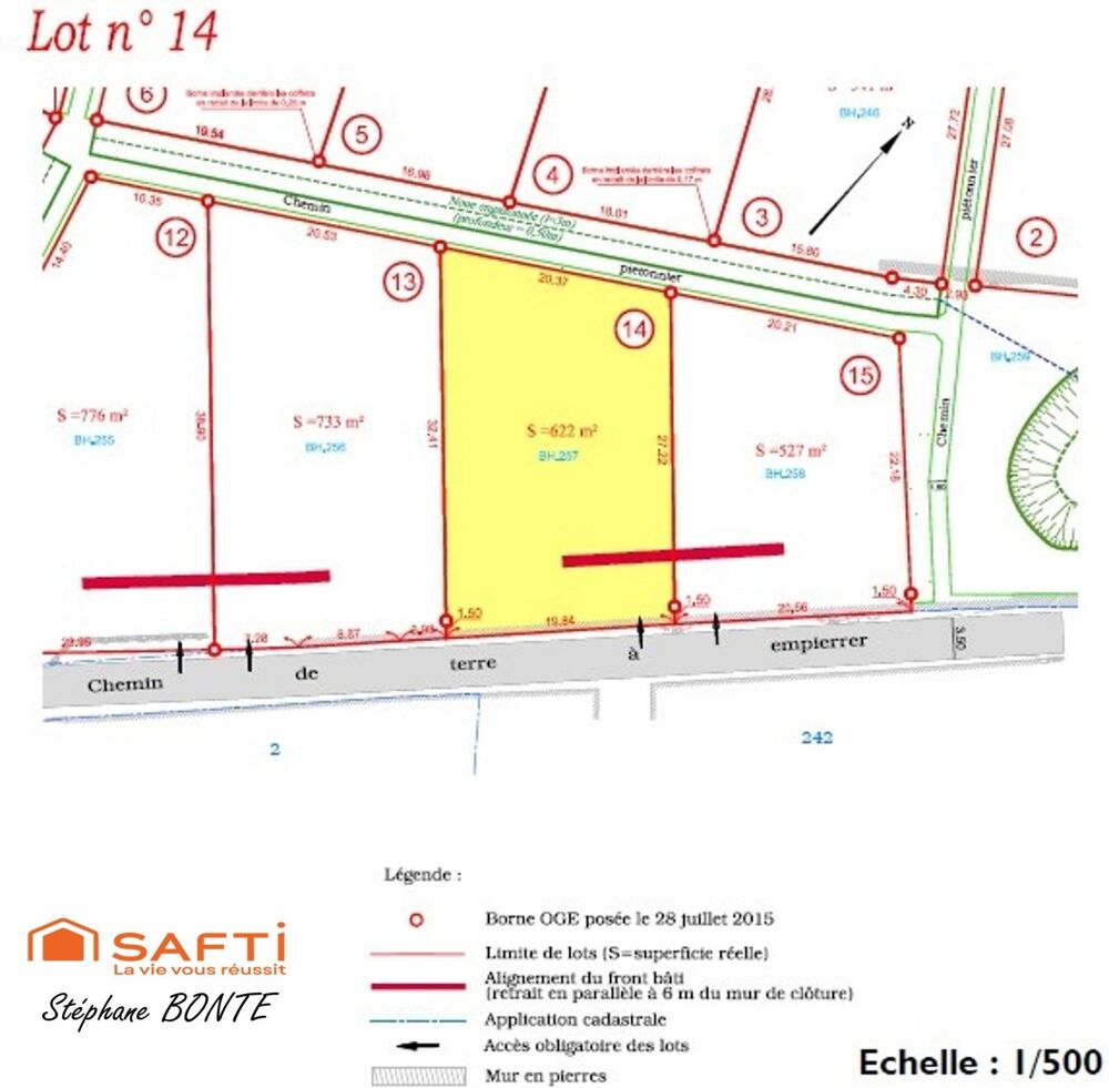 Vente Terrain 622 m² - Vue 2