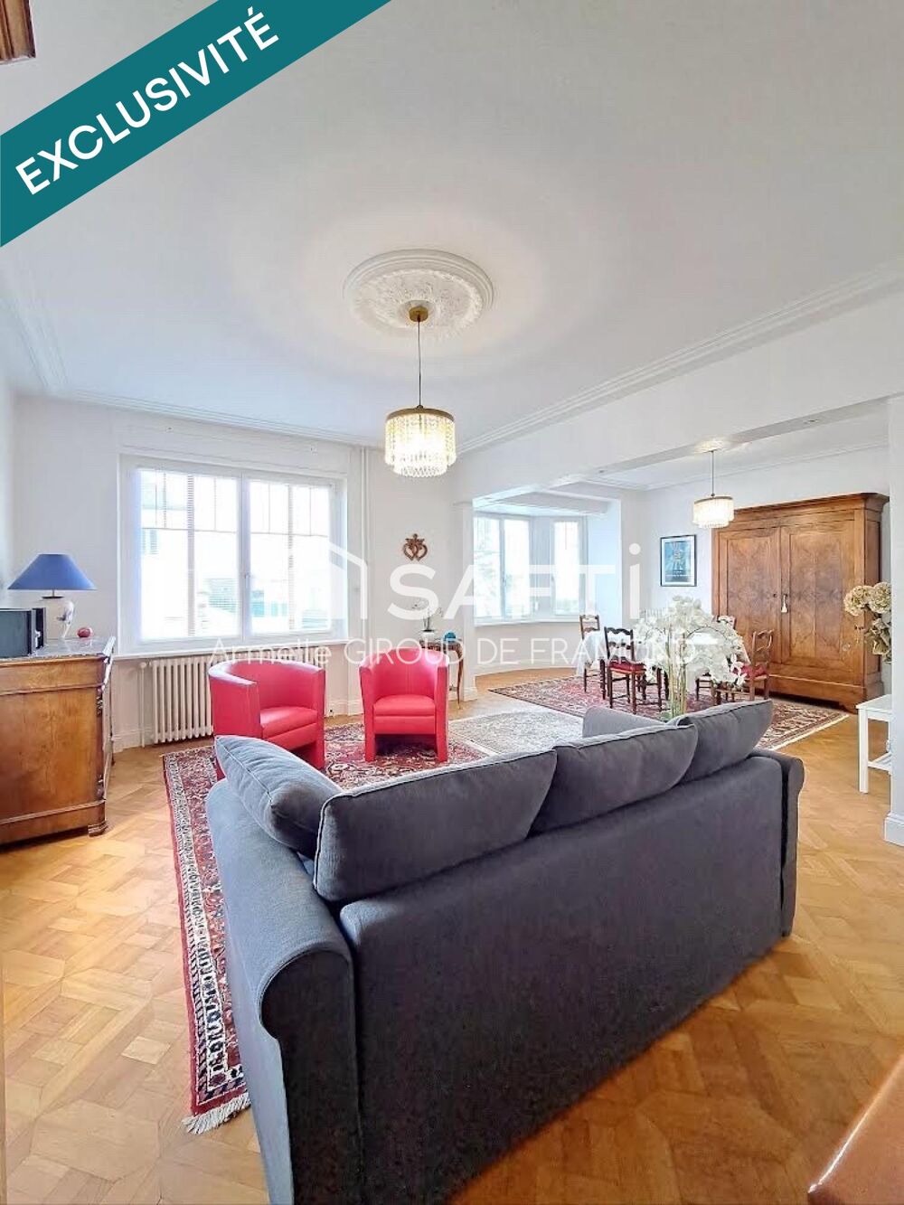 À Riedisheim, appartement rez-de-jardin rénové dans maison individuelle de caractère, 5 pièces 109 m² et 127 m2 en surface de ré