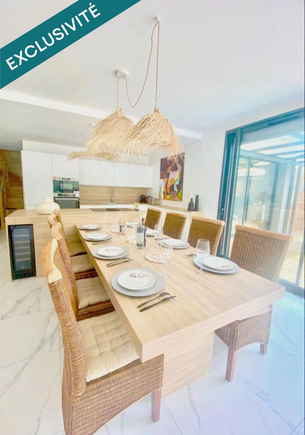 Maison contemporaine 4 chs, piscine, grand terrain