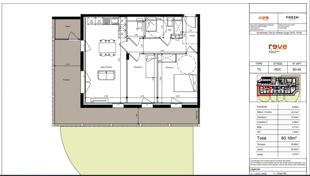 Vente Appartement APPARTEMENT T3 CAVE PARKING BALCON 26.72 M² Annemasse