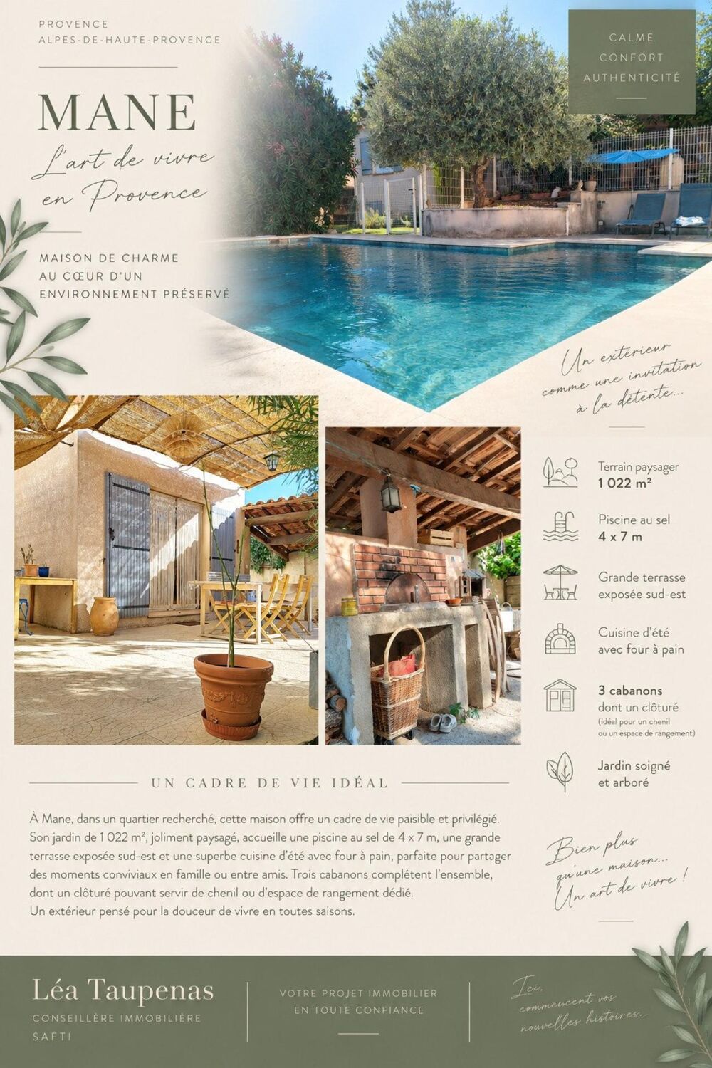 Vente Maison maison plain pied avec piscine proche forcalquier Mane