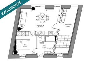  Appartement à vendre 2 pièces 40 m²
